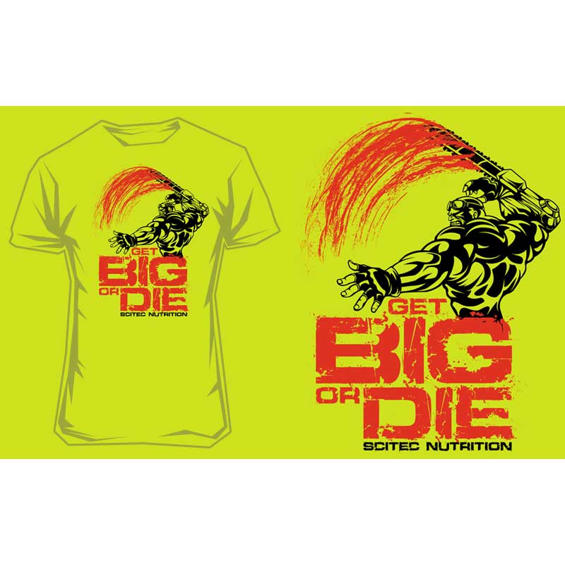 Brawl the snow's Disconnection SCITEC NUTRITION T-Shirt Get Big Or Die Color: yellow - SportandMore -